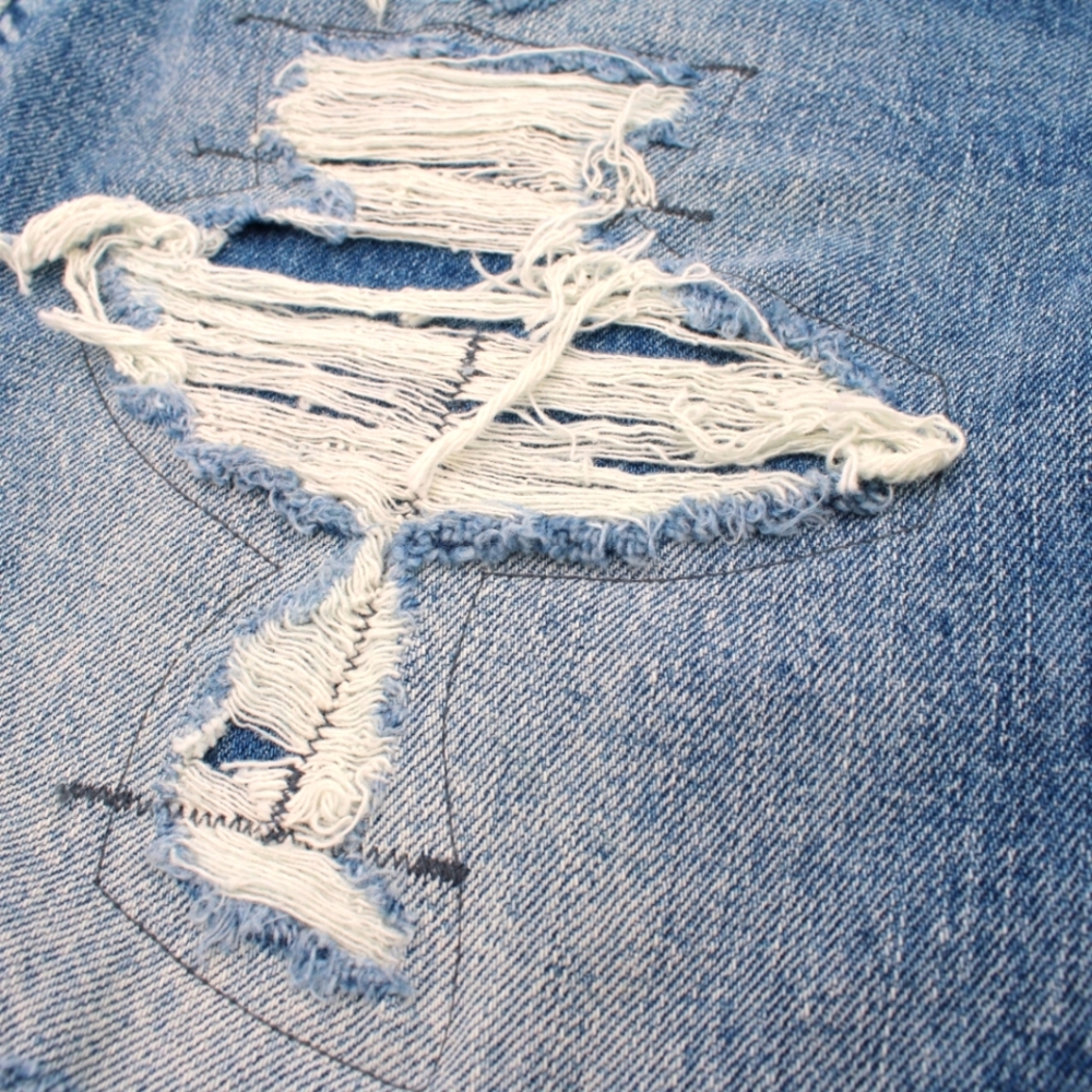 NWT American Eagle Men’s Cutoff Jean Shorts – Size 33 – Distressed Medium Blue - Picture 4 of 5